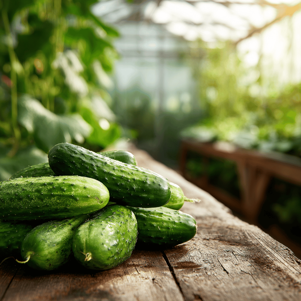 sklizen-okurek-ve-skleniku-na-drevenem-stole