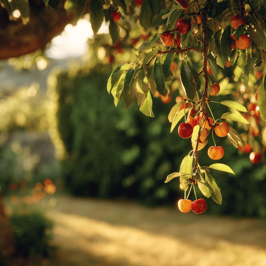 tresne-zrajici-na-strome-u-ziveho-plotu-v-letnim-svete