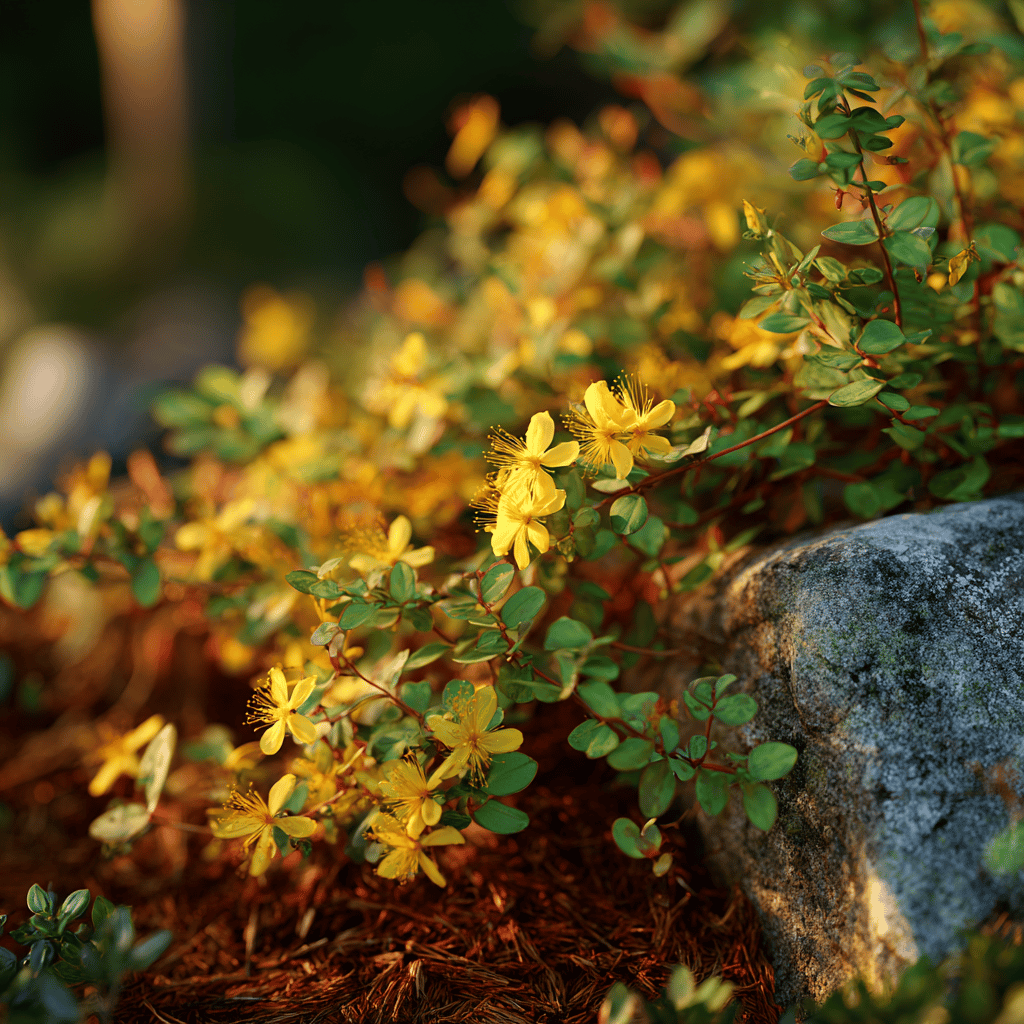 trezalka-hypericum-kvetouci-pokryv-mezi-kameny-v-letnim-svetle