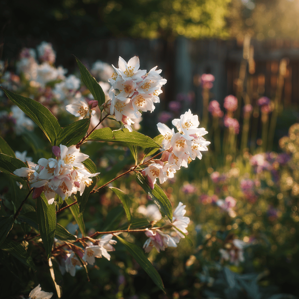 trojpuk-deutzia-detail-bilych-kvetu-s-ruzovym-nadechem-na-zahrade
