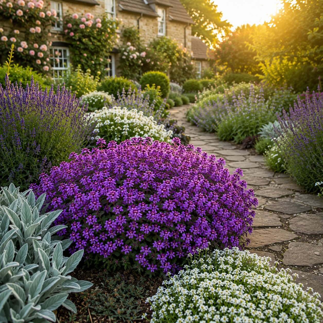 tryzel-erysimum-bowles-s-mauve-po-lehkem-letnim-rezu-v-anglicke-venkovske-zahrade