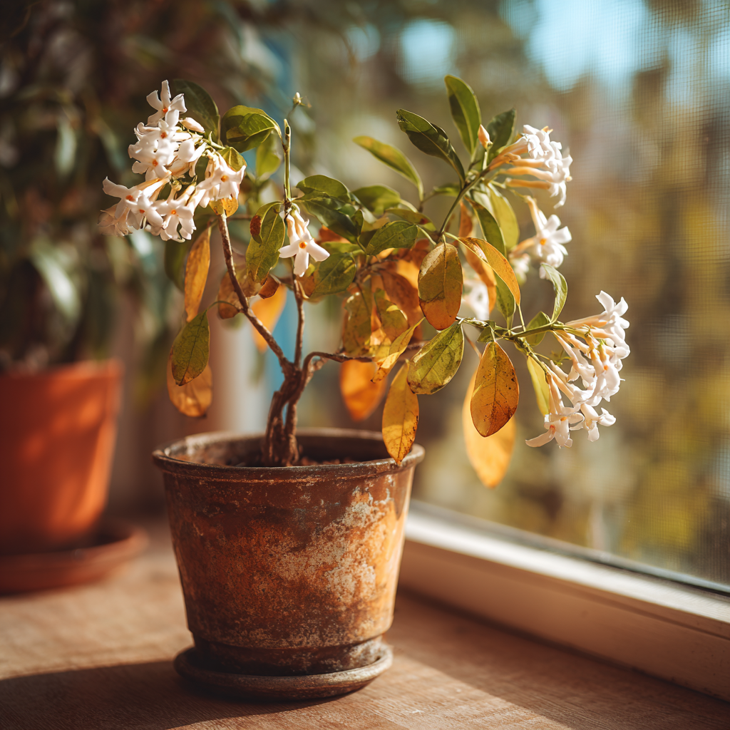 vencovec-stephanotis-zloutnouci-listy-v-kvetinaci-na-parapetu-pri-slabem-svetle_1