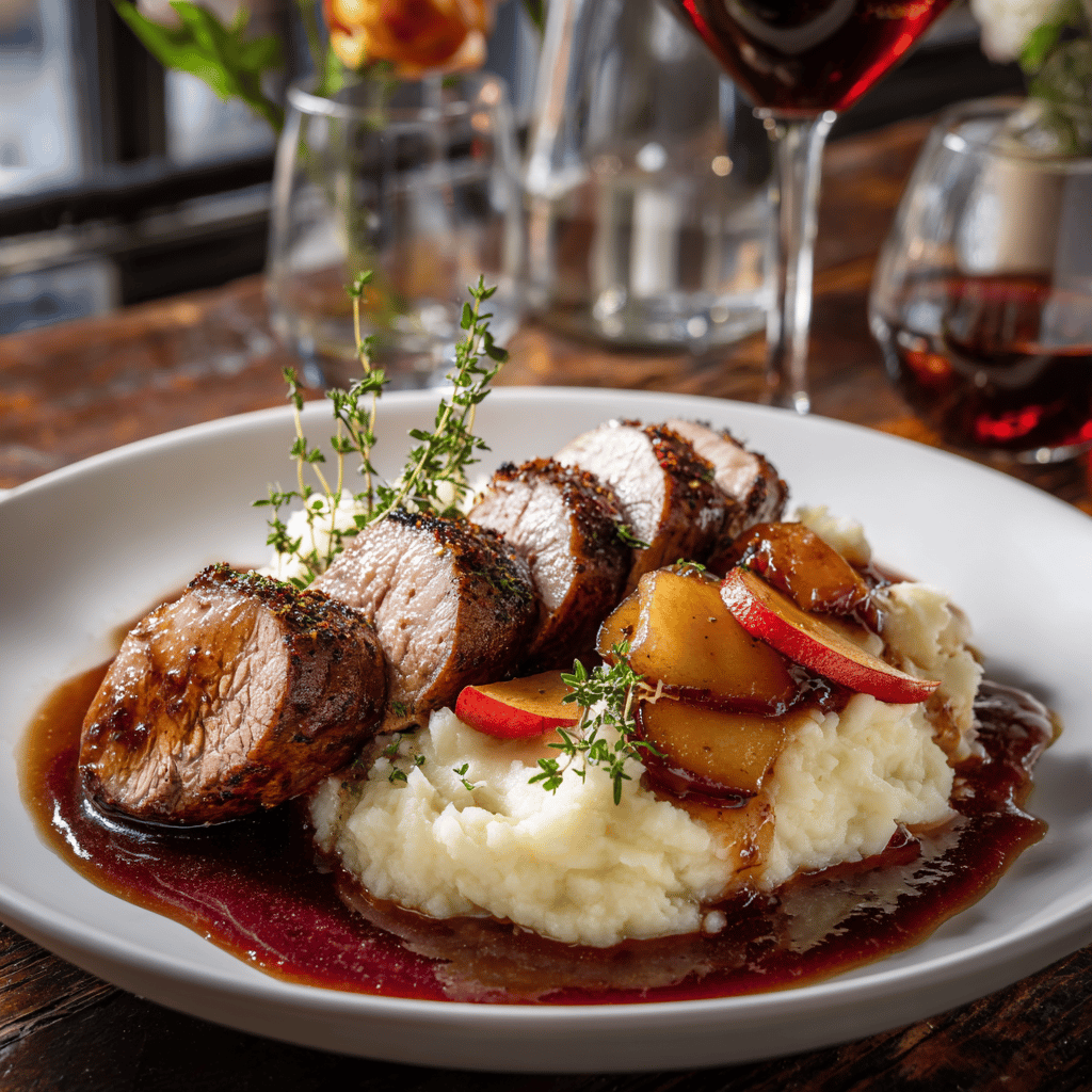 veprova-panenka-na-bramborove-kasi-s-karamelizovanymi-jablky-a-svestkovou-omackou