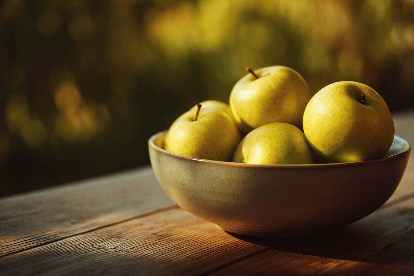 zluta-jablka-odrudy-sirius-ve-misce-na-drevenem-stole