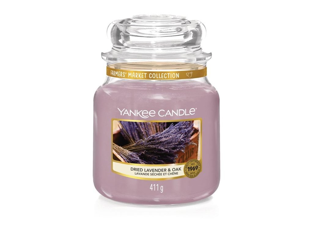Yankee Candle vonná svíčka 'Dried Lavender and Oak' Classic střední