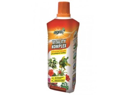 AGRO Vitality Komplex Pokojové rostliny 0,5 l – kapalné hnojivo a stimulátor růstu pro podporu vitality, zdravého růstu a krásného olistění pokojových rostlin.