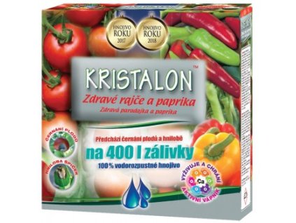 Kristalon Zdravé rajče a paprika 0,5 kg – speciální hnojivo pro podporu růstu, kvetení a kvality plodů rajčat, paprik a plodové zeleniny.