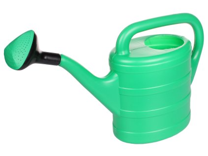 Konev plastová Retro 5 l zelená – praktická plastová konev s objemem 5 l a odnímatelným kropítkem, vhodná pro zálivku pokojových a zahradních rostlin.