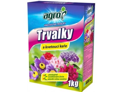 AGRO Hnojivo na trvalky 1 kg – granulované hnojivo pro zdravý růst, syté zabarvení listů a bohaté kvetení trvalek.