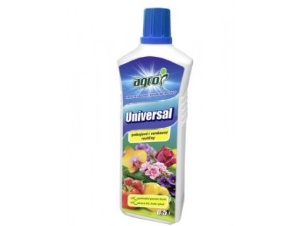 AGRO Kapalné hnojivo univerzální 0,5 l – kapalné hnojivo pro podporu růstu, kvetení a zdraví zahradních i pokojových rostlin.