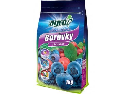AGRO Organo-minerální hnojivo borůvky a brusinky 1 kg – hnojivo pro zdravý růst, bohatou úrodu a intenzivní chuť plodů kyselomilných rostlin.