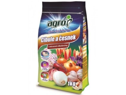 AGRO Organo-minerální hnojivo cibule a česnek 1 kg – hnojivo pro podporu růstu, tvorbu zdravých hlíz a zlepšení skladovatelnosti cibulovin.