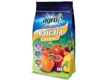 AGRO Organo-minerální hnojivo rajčata a papriky 1 kg – hnojivo pro podporu růstu, bohatého kvetení a kvality plodů rajčat a paprik.