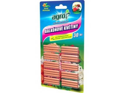 AGRO Tyčinkové hnojivo pro balkónové květiny 30 ks – hnojivo s dlouhodobým účinkem pro podporu růstu a kvetení balkónových rostlin.