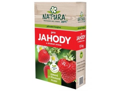 NATURA Organické hnojivo pro jahody 1,5 kg – přírodní hnojivo pro podporu růstu, úrody a kvality plodů jahodníků a drobného ovoce.