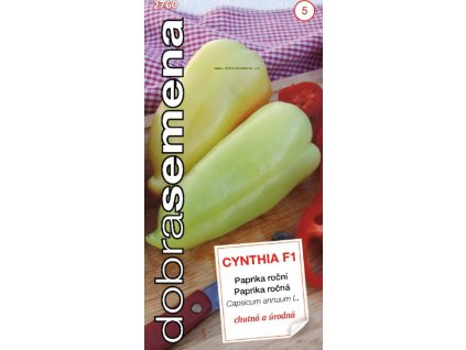Paprika zeleninová Cynthia F1 – sladká poloraná odrůda s velkými, masitými plody, ideální pro saláty, grilování i plnění.
