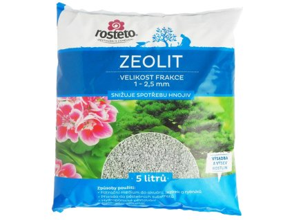 Rosteto Zeolit 5L 1–2,5 mm – přírodní minerál s vysokou absorpční schopností, vhodný pro půdu, substráty, hydroponii, trávníky i akvaristiku.