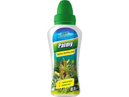 Agro Kapalné hnojivo pro palmy 0,5 l – kapalné hnojivo pro zdravý růst, syté zabarvení listů a celkovou vitalitu všech druhů palem a exotických rostlin.