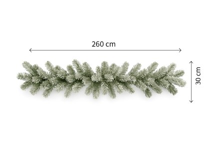 Zasněžená vánoční girlanda z umělého chvojí – 260 cm