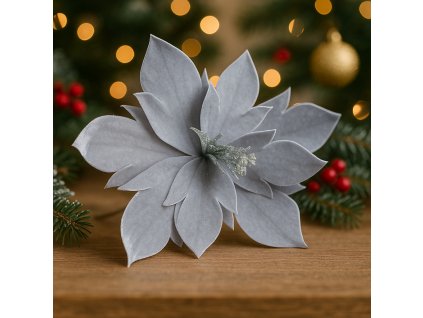 kvet-vanocni-hvezdy-na-stonku-sedy-samet