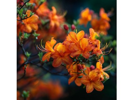azalka opadava azalea kh glowing embers oranzove kvety na kvetoucim keri