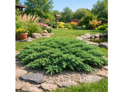 jalovec polehly juniperus procumbens nana nizky husty pudopokryvny jehlicnan ve skalce