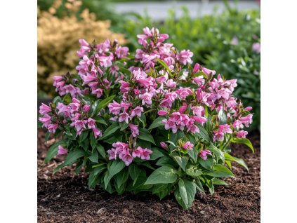 Vajgélie 'Big Love' v okrasnem zahone