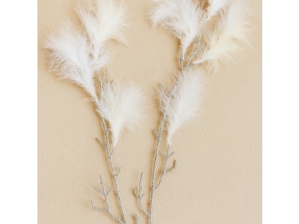 stribrita-vetvicka-s-bilymi-pericky---jemna-zimni-dekorace