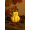 keramicka-zluta-dyne-se-zelenou-stopkou-v-podzimnim-aranzma-s-listy-a-siskami