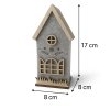 Dekorativní plstěný domeček s okénkem a květinovým motivem – vysoký, šedý
