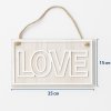 Závěsná dřevěná dekorace LOVE – přírodní dřevo s bílým nápisem