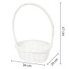 Bílý oválný proutěný košík s uchem – s plastovou výstelkou