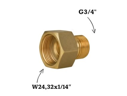 redukce w24 32 x 1 14 na g 3 4 bez těsnění