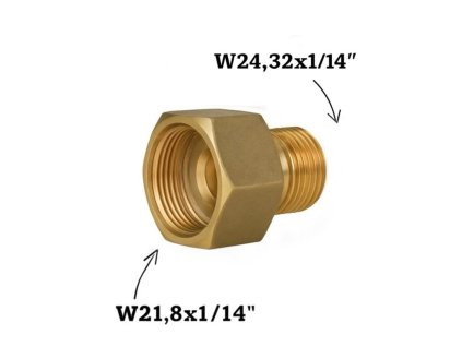 redukce w21 8 x 1 14 na w24 32 x 1 14 bez těsnění