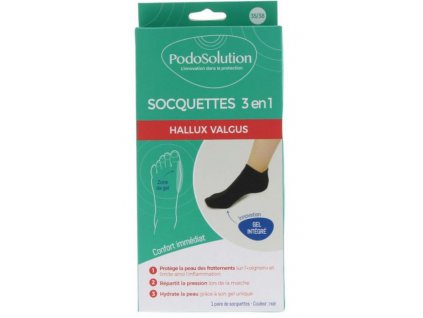 Dámské ponožky 3 v 1 pro halluxy černá PodoSolution 2