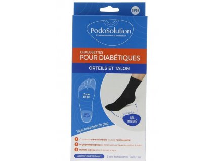 Ponožky unisex pro diabetiky černé DOTBM DOTBL PodoSolution 1