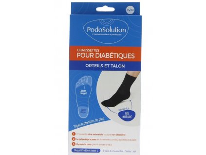 Ponožky unisex pro diabetiky černé DOTBM DOTBL PodoSolution 1