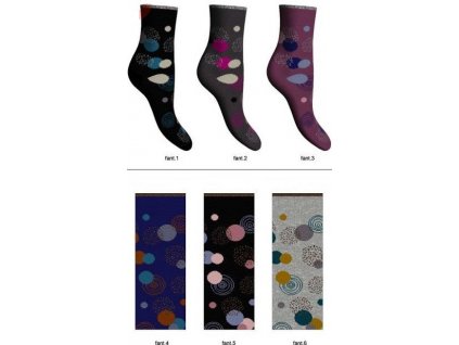 Dámské ponožky ARIA barevné s kruhy Scopri