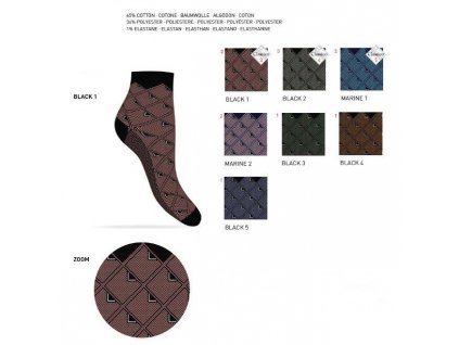 Dámské ponožky Elisa 305 tmavé se vzorkem Enrico Coveri