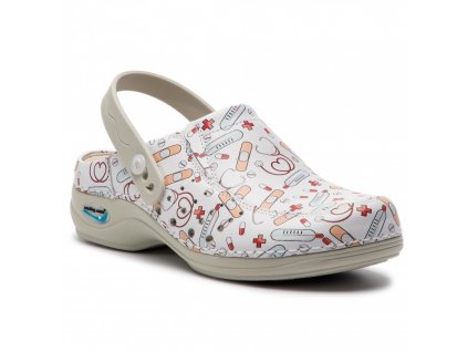BERLIM pracovní kožená pratelná obuv s certifikací unisex s páskem health 10 WG4APF25 Nursing Care