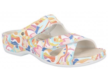 JANNA halluxový pantofel dámský abstrakt multicolor 01027-038 Berkemann