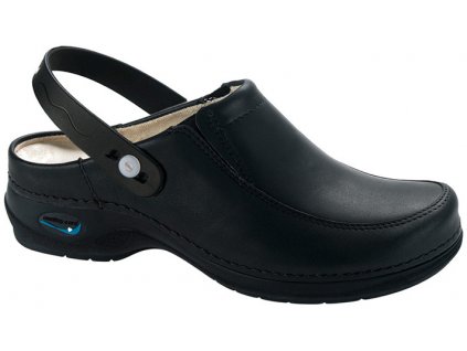 PARIS pracovní kožená pratelná obuv s certifikací unisex s páskem černá WG4P11 Nursing Care