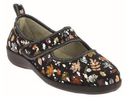 Taillis dámská obuv černá s květy Fargeot PodoWell