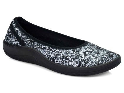 Lyfit ASTER černé s květy balerinky strečové dámské 1