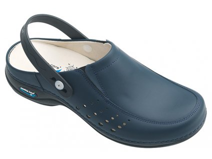 BERLIM pracovní kožená pratelná obuv s certifikací unisex s páskem tmavě modrá WG4AP03 Nursing Care 2