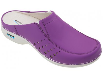 BERLIM pracovní kožená pratelná obuv s certifikací dámská bez pásku purpurová WG4A20 Nursing Care 2