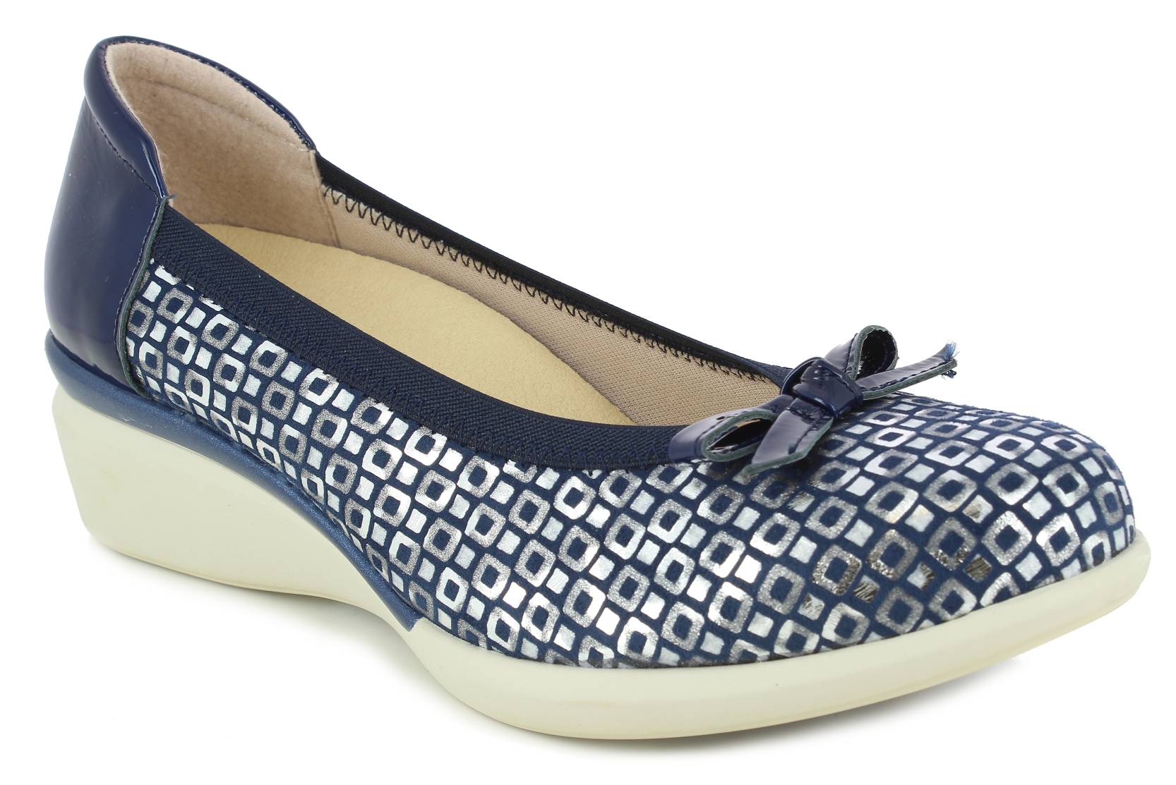 ALBA 55433 dámská balerinka na klínku modrá Doctor Cutillas