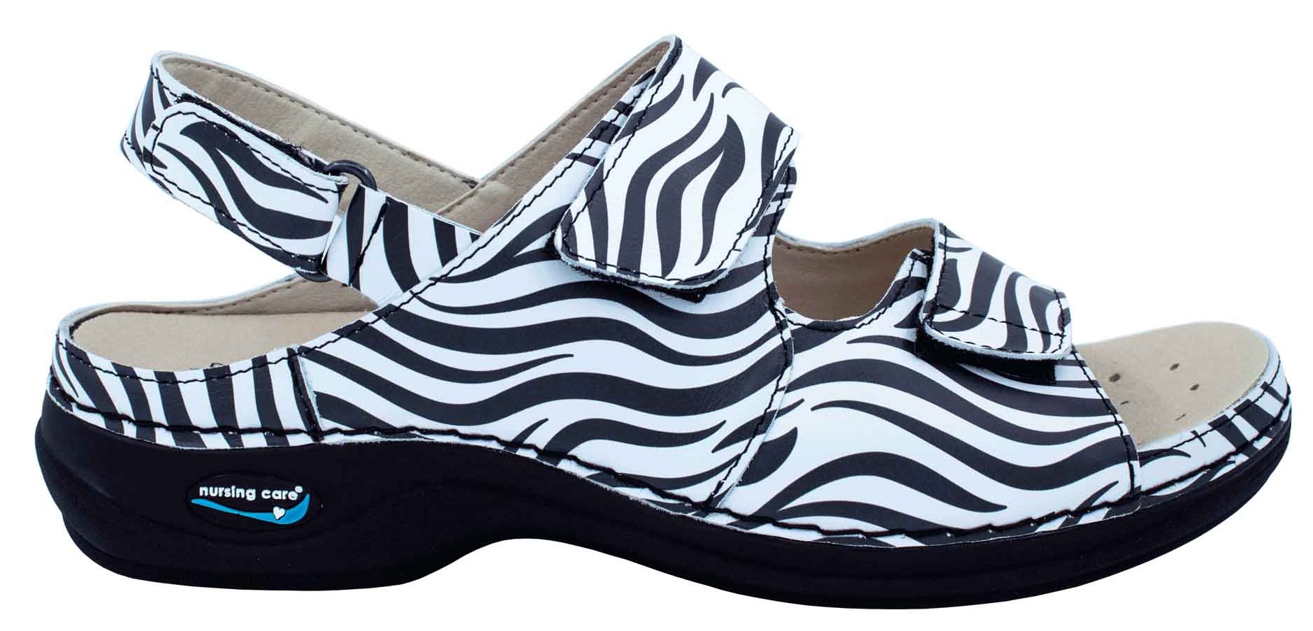 HELSINKI pracovní kožený pratelný sandál s certifikací dámský zebra WG9F81 Nursing Care koupíte na ZdravaObuvEshop.cz