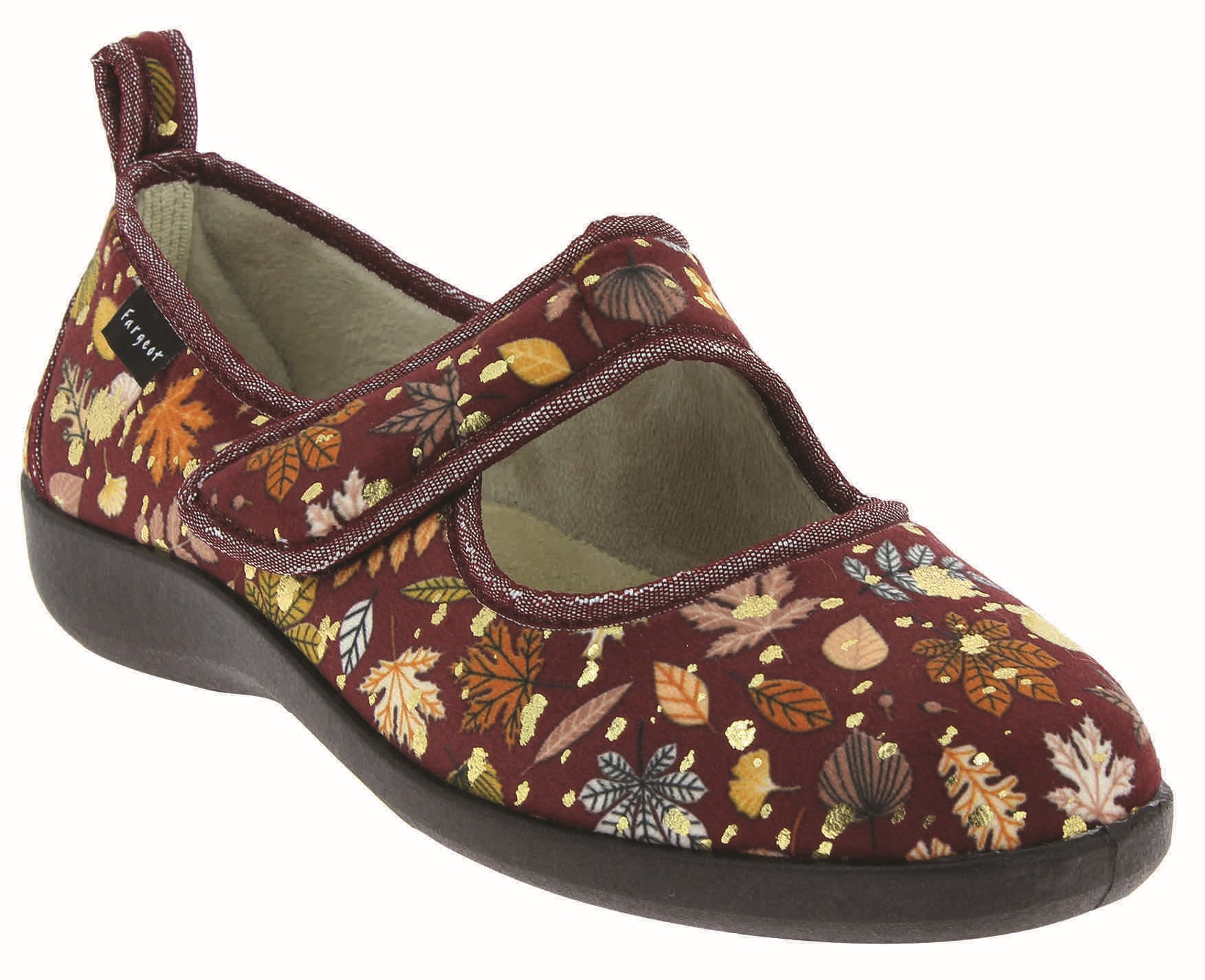 Fargeot Taillis dámská obuv bordová s květy Fargeot/PodoWell