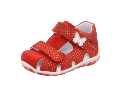 Superfit Fanni 0-609041-5000 – dívčí sandály v červené barvě s koženou stélkou a ohebnou podrážkou (Velikost 22)
